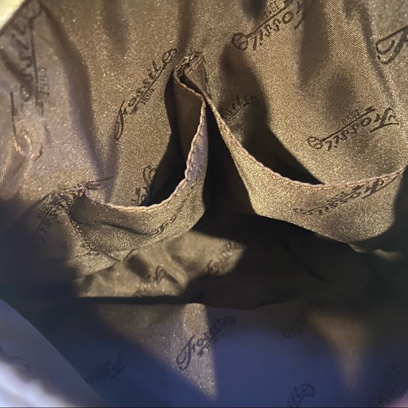 Vintage Fossil Genuine Leather Handcrafted Women's Handbag Purse 75082 - Beige - Picture 8 of 11